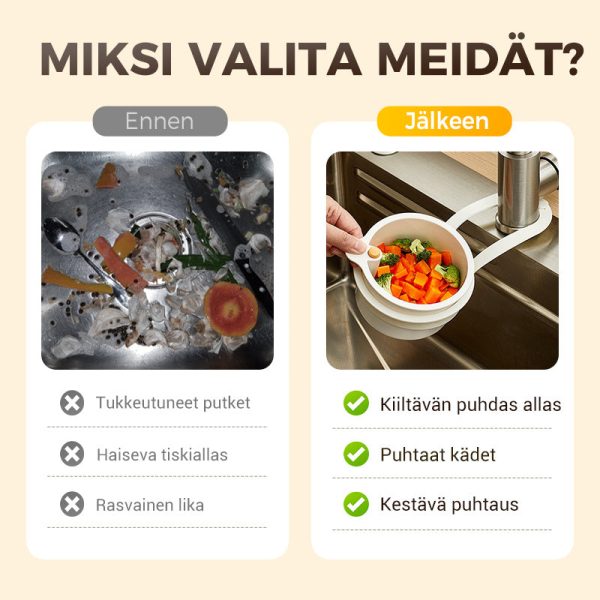 Osta 3, Saat 2 ILMAISEKSI  Monikäyttöinen Keittiön Tiskialtaan Siiviläkori - Image 3