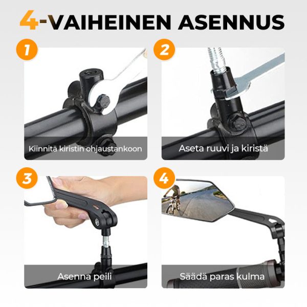 360° Käännettävä Polkupyörän Takanäyttöpeili Turvallisuus ja Säädettävyys - Image 7