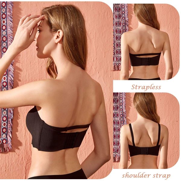 Naisten Push Up Bandeau Rintaliivit - Muunneltavat Olkaimettomat Rintaliivit - Image 11