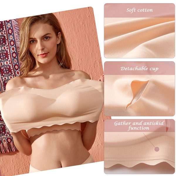 Naisten Push Up Bandeau Rintaliivit - Muunneltavat Olkaimettomat Rintaliivit - Image 17