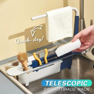 Säädettävä Teleskooppinen Pesualtaan Säilytysteline Hygieninen ja Kätevä Ratkaisu