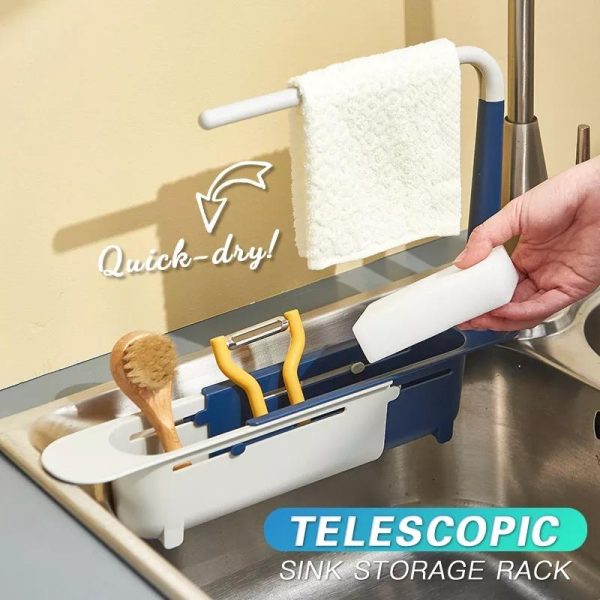 Säädettävä Teleskooppinen Pesualtaan Säilytysteline Hygieninen ja Kätevä Ratkaisu