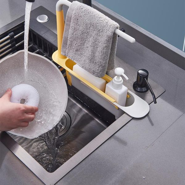 Säädettävä Teleskooppinen Pesualtaan Säilytysteline Hygieninen ja Kätevä Ratkaisu - Image 7