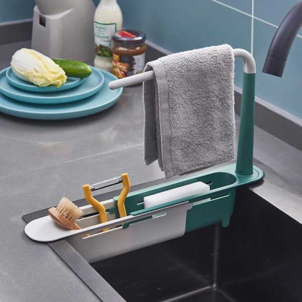 Säädettävä Teleskooppinen Pesualtaan Säilytysteline Hygieninen ja Kätevä Ratkaisu - Image 6