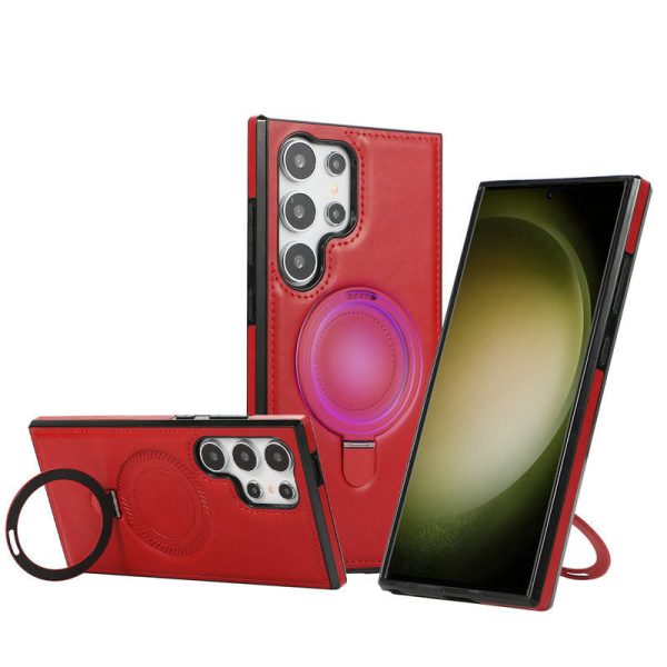 Magneettisesti Ladattava Nahkainen Puhelinkotelo Samsungille - Image 13