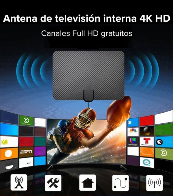 Sisäkäyttöinen 4K HD Digitaalinen TV-antenni - Image 3