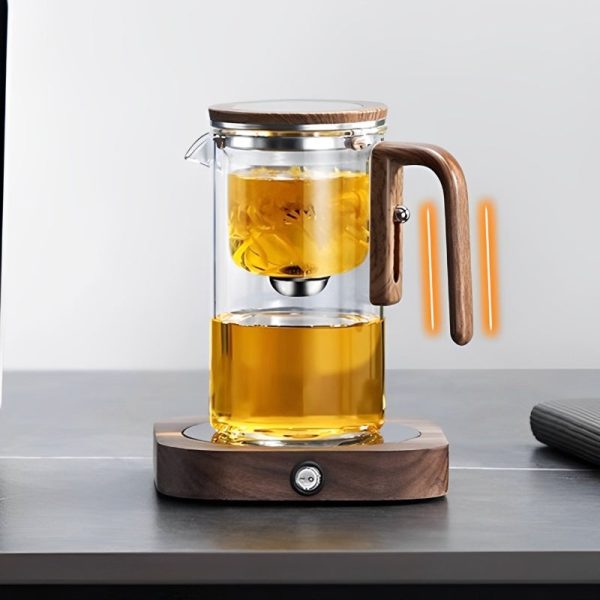 Premium Vesierotteluteekannu Elegantti Puukahva & Borosilikaattilasi - Image 4