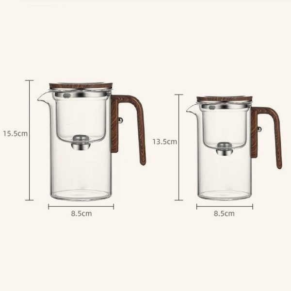 Premium Vesierotteluteekannu Elegantti Puukahva & Borosilikaattilasi - Image 8