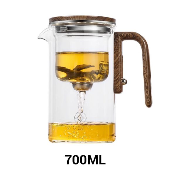 Premium Vesierotteluteekannu Elegantti Puukahva & Borosilikaattilasi - Image 10