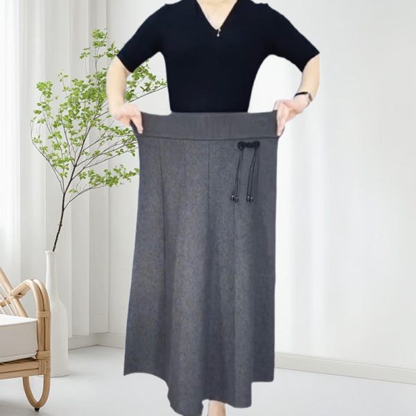 Naisten Korkeavyötäröinen Pitkä Talvihame - Elegantti ja Lämmin - Image 5