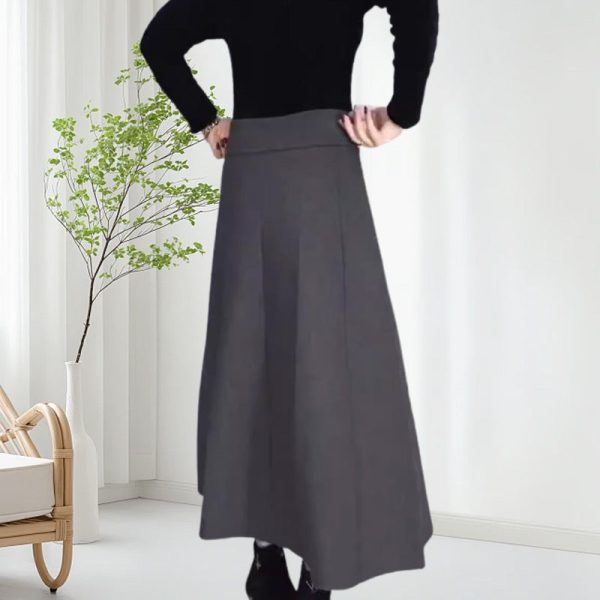 Naisten Korkeavyötäröinen Pitkä Talvihame - Elegantti ja Lämmin - Image 6