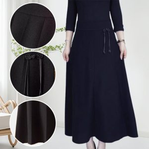 Naisten Korkeavyötäröinen Pitkä Talvihame - Elegantti ja Lämmin
