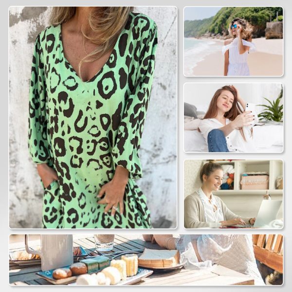 V-kaulainen Kuvioitu Mekko - Tyylikäs ja Käytännöllinen - Image 7