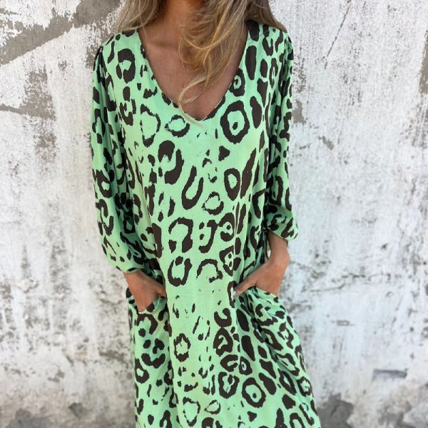 V-kaulainen Kuvioitu Mekko - Tyylikäs ja Käytännöllinen - Image 11